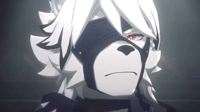 Close up of Lycaon’s face in Zenless Zone Zero.