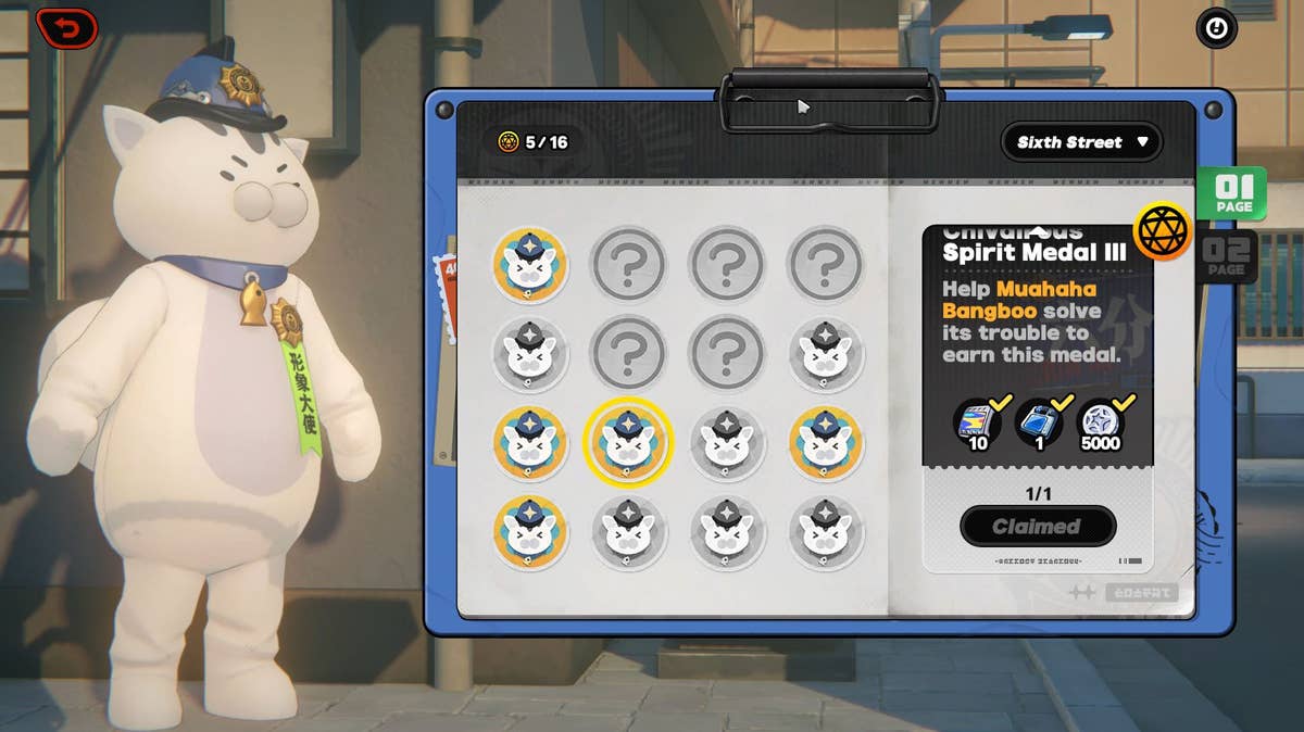 Officer Mewmew Medals, challenges and rewards in Zenless Zone Zero