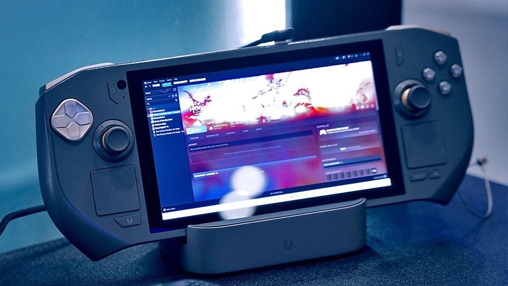 The Zotac Zone handheld gaming PC on display at Computex 2024. - 7