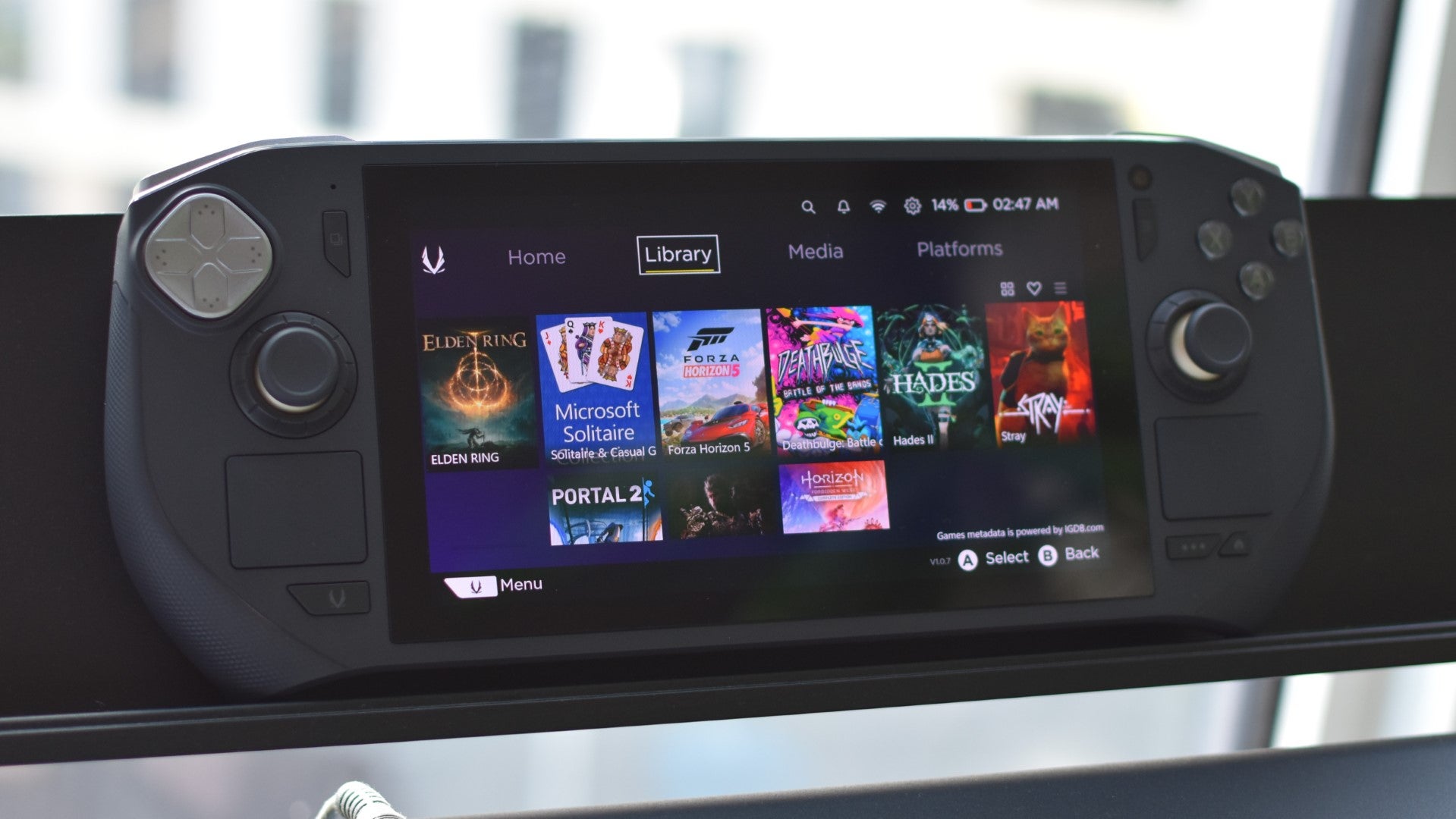A Zotac Zone showing its ONE launcher software. - 5