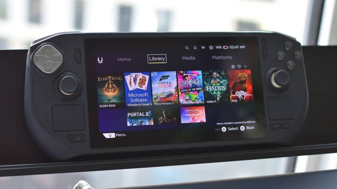 A Zotac Zone showing its ONE launcher software.