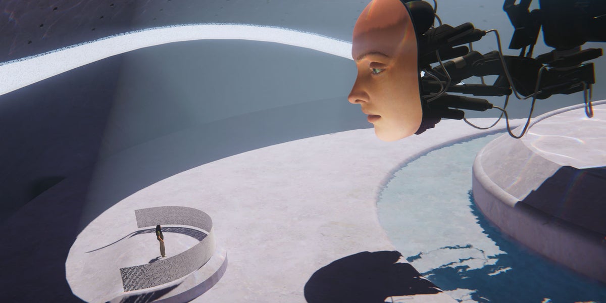 Convince a giant robotic head on a stick it’s not human in Prove You’re Human the new game from 1000xResist developer