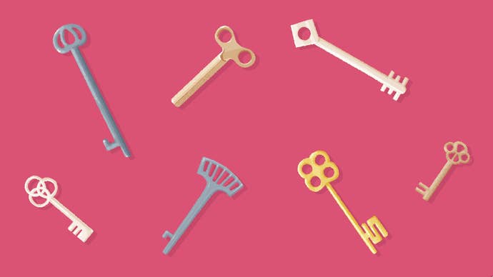 A load of mismatched keys in a screenshot from A Little to the Left.