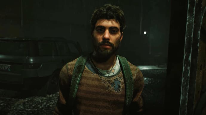  The Road showing protagonist Alex's dishevelled boyfriend, as seen in first-person through her eyes.