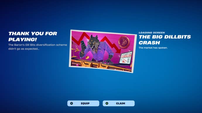 The Big DillBits Crash loading screen from Fortnite.