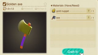 Animal Crossing: New Horizons - How to get gold nuggets and craft Golden tools