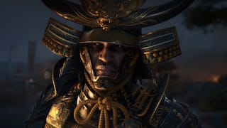 Close up of samurai in full armour from Assassin's Creed Shadows