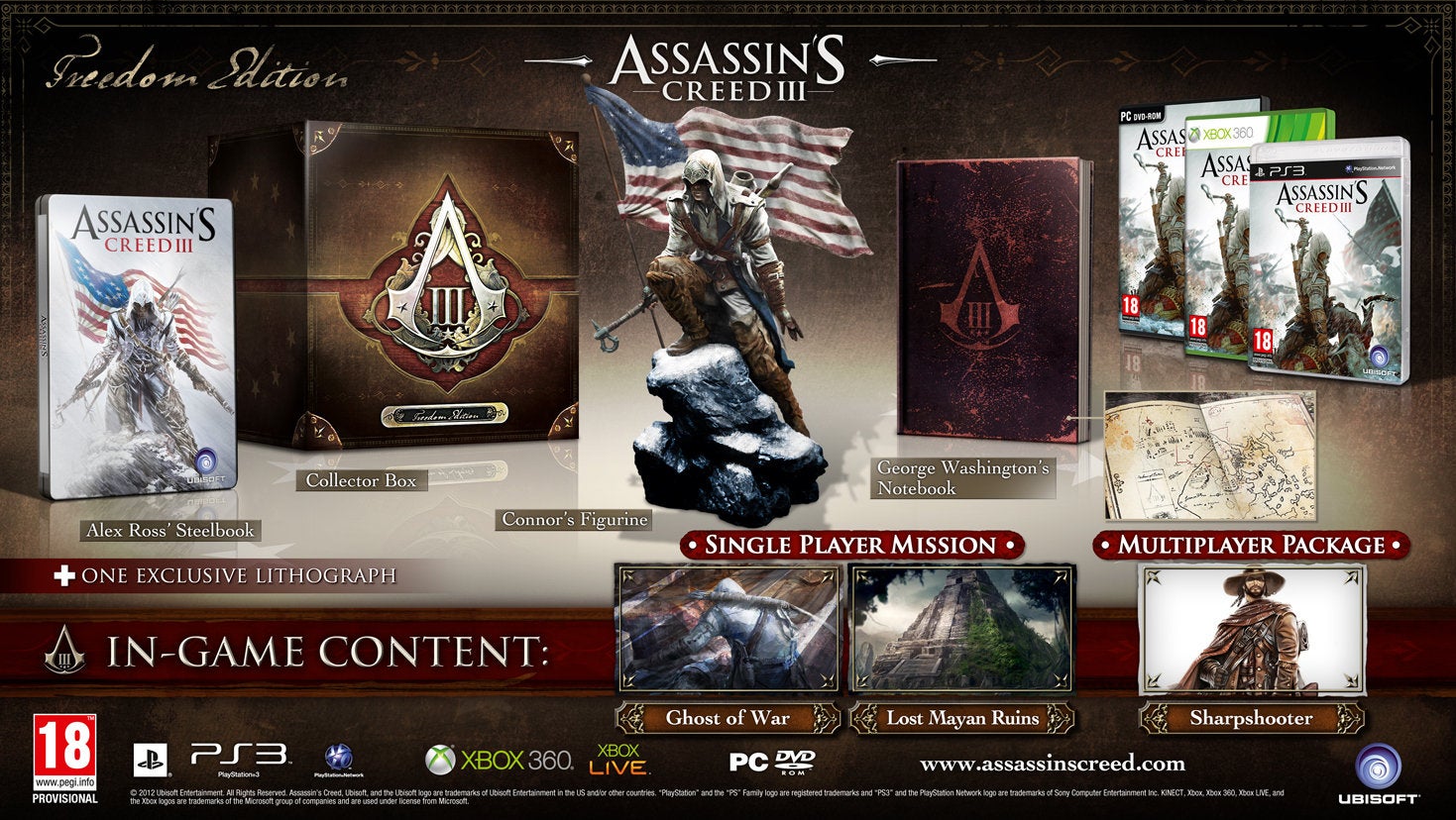 Ubisoft oficializa as edições de Assassin's Creed 3 | Eurogamer.pt