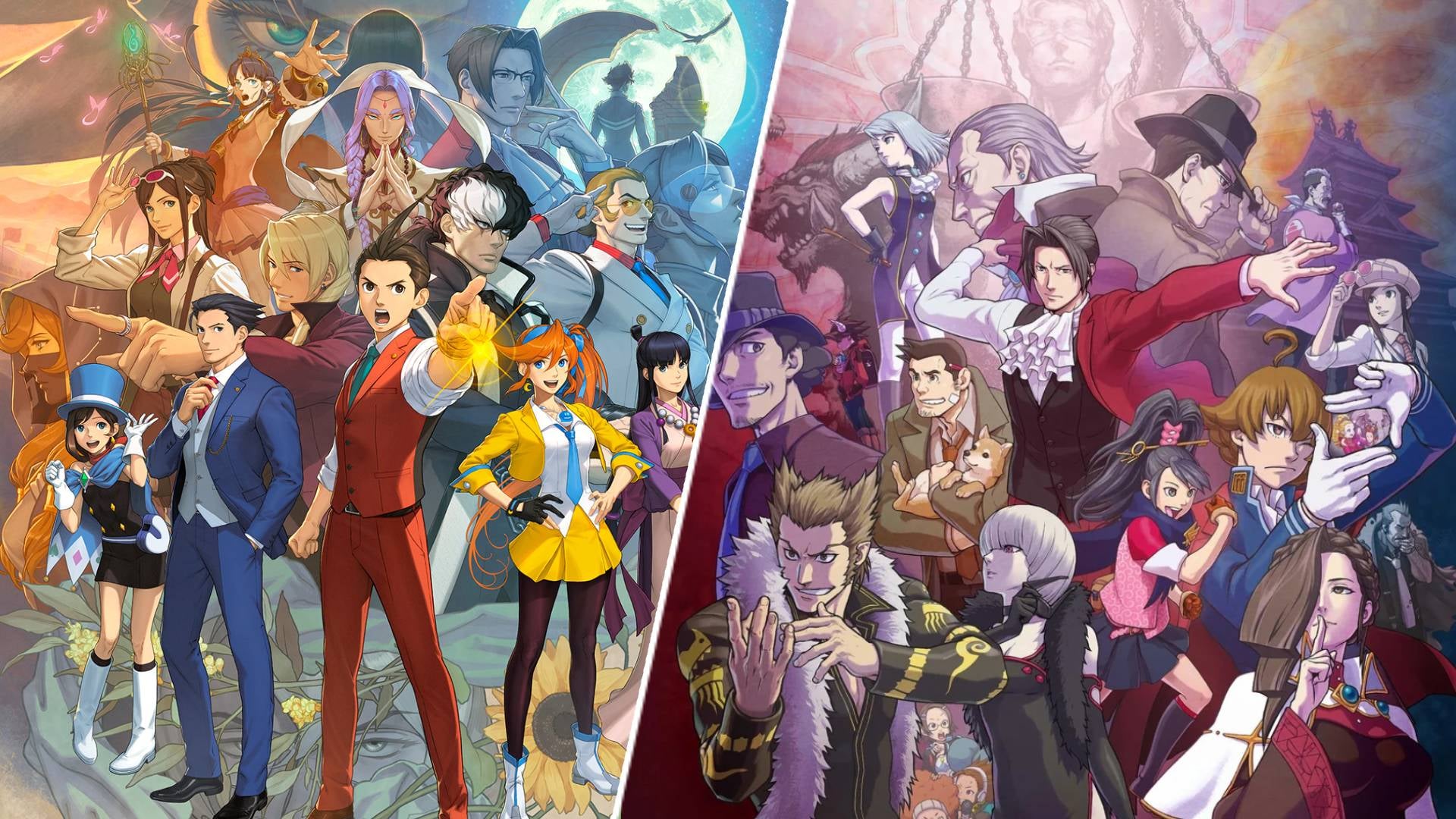 Cover artworks for the Apollo Justice Ace Attorney Trilogy and the Ace Attorney Investigations Collection, showcasing just how many characters showed up in 2024. - 3