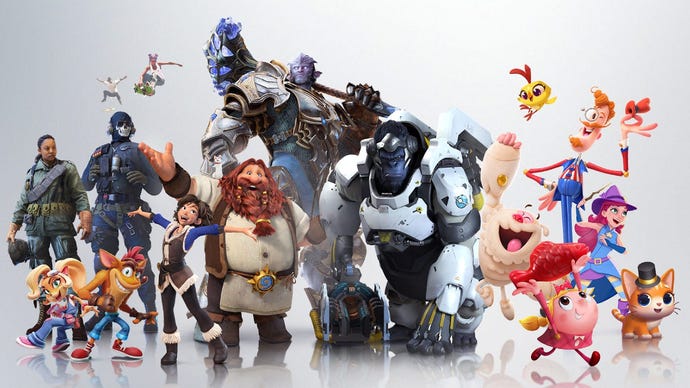 A collection of video game characters from Activision Blizzard games