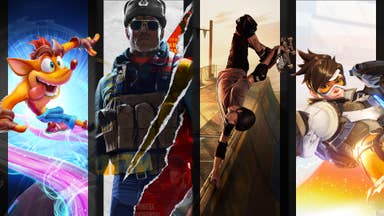 Artwork from Crash Bandicoot, Call of Duty, Tony Hawk, and Overwatch, displayed in four columns running left to right.