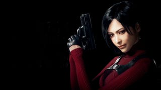 Resident Evil 4 Separate Ways star Ada Wong holds up a gun and stares at the camera.