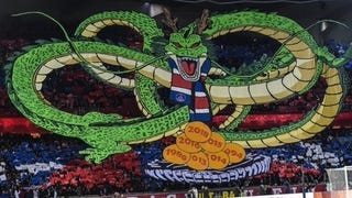 Adeptos do PSG invocam mosaico de Shenlong (Dragon Ball) contra o Marseille