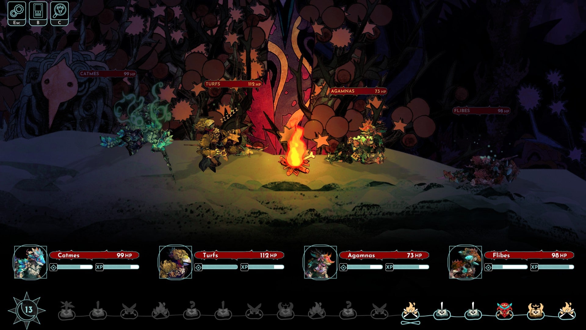 The party gathers round a campfire in Aetheris. - 7