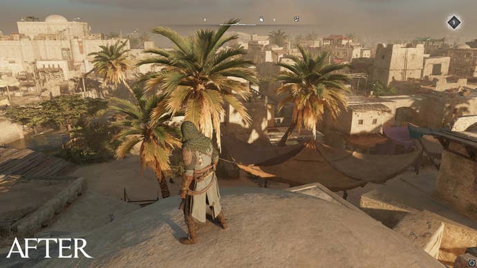 A screen of Assassin’s Creed: Mirage after the removal of chromatic aberration