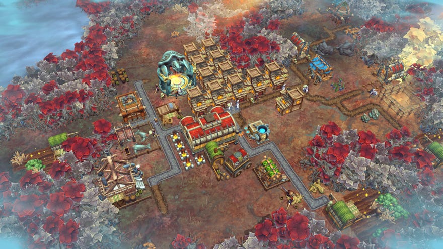 A vibrant town in Against The Storm.