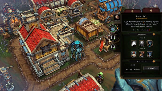 A look at a Blight Post’s automaton in Against The Storm’s patch 1.2 update.