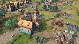 Buildings and units in a settlement in Age of Empires 4 DLC The Sultans Ascend
