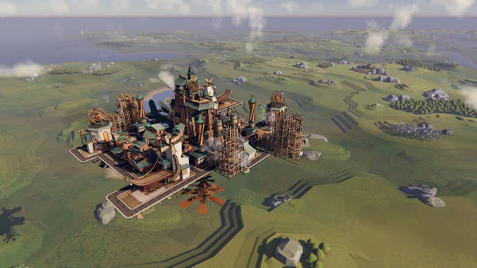A flying city in citybuilder sequel Airborne Empire.