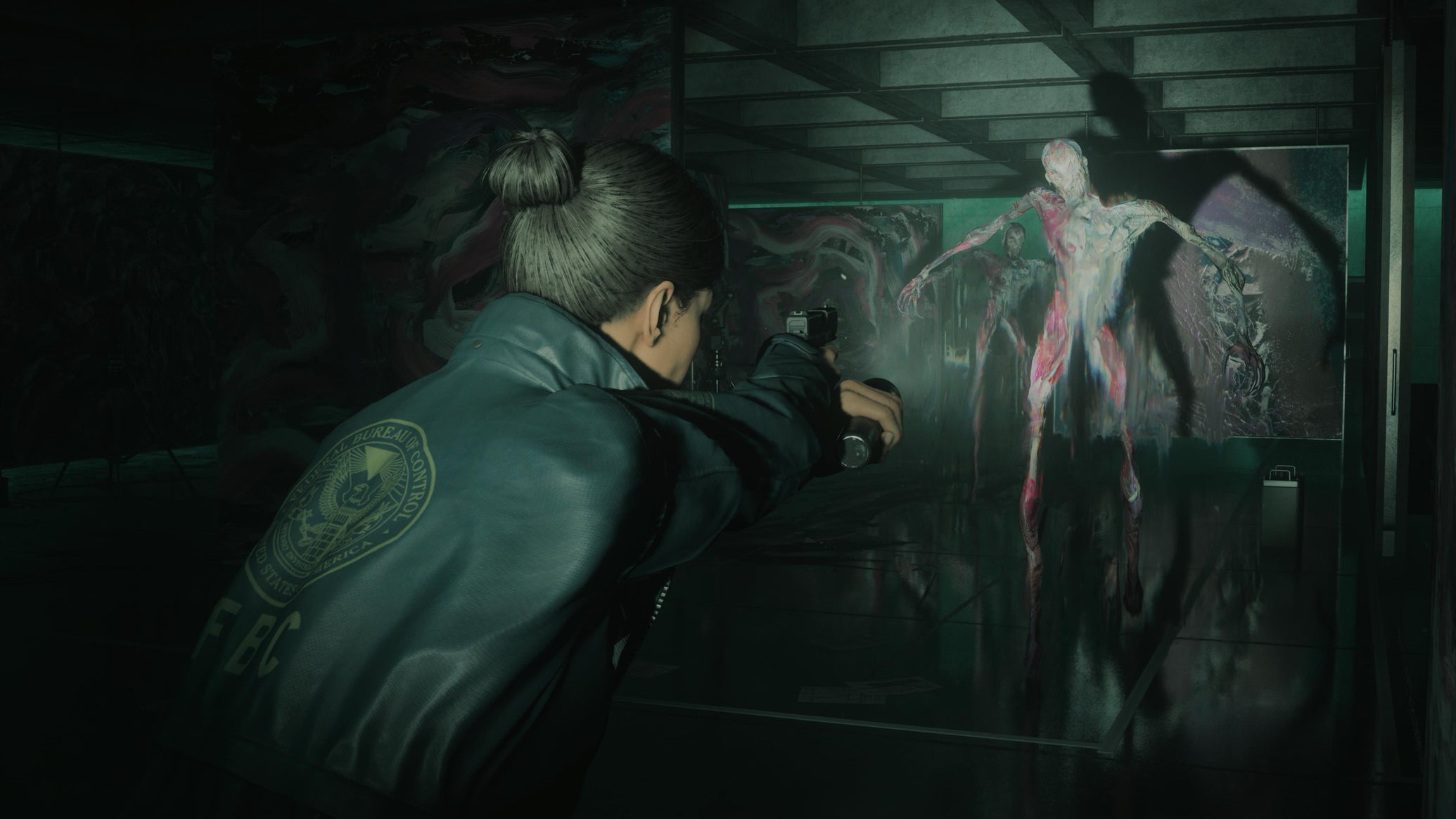 Agent Estevez fights a Francis Bacon lookin' monster in Alan Wake 2 The Lake House. - 1