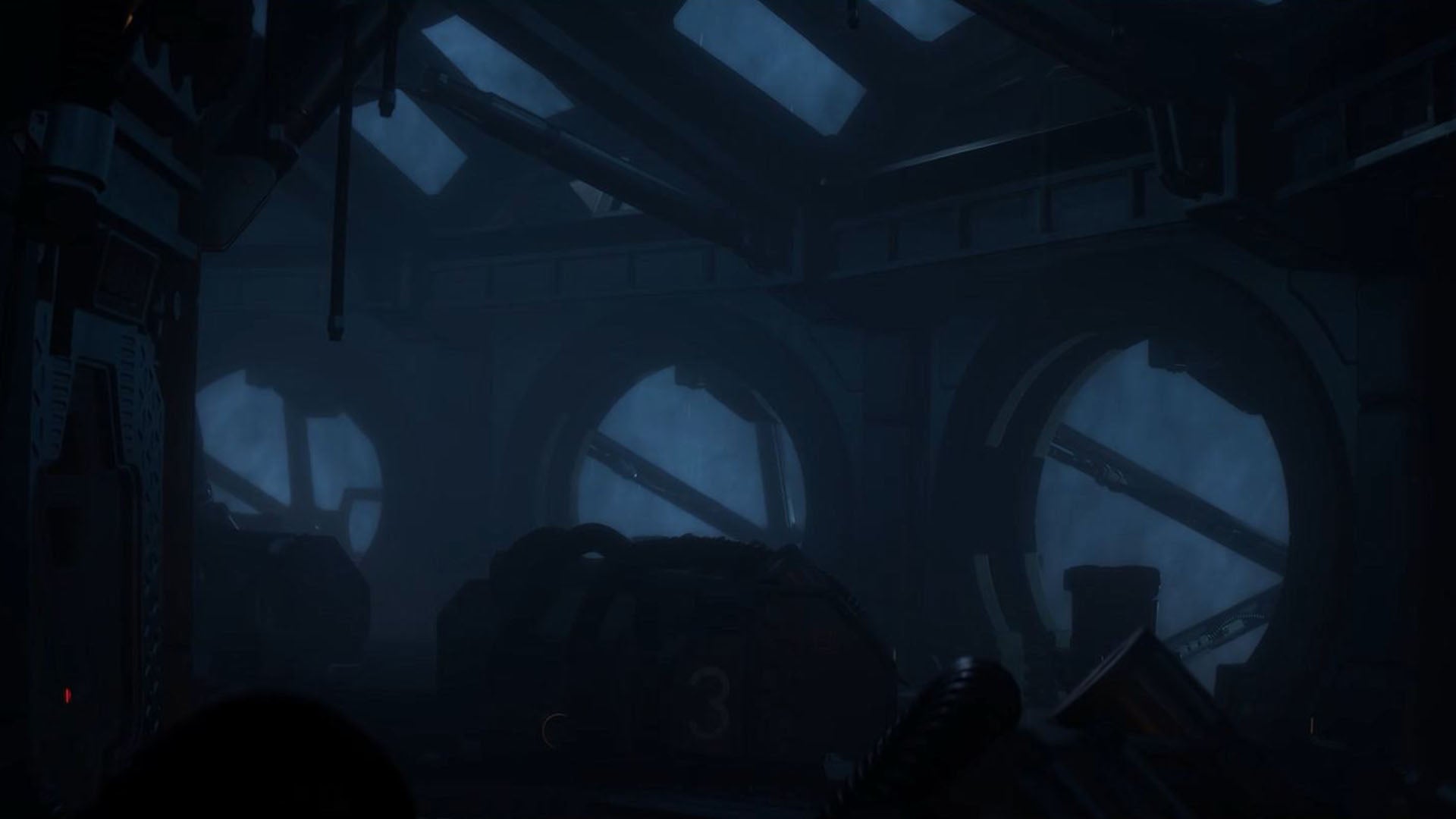 Gloomy space station interior in Alien: Isolation 2