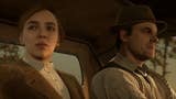 Emily Hartwood and Edward Carnby (played by Jodie Comer and David Harbour respectively) in a car as Carnby drives in the opening of Alone in the Dark