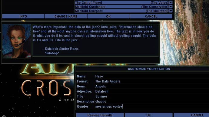 Customising your faction in Sid Meier’s Alpha Centauri (data tech people who like jazz)