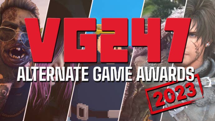 The text “VG247 Alternate Game Awards 2023” over a collage of big games released in the year.