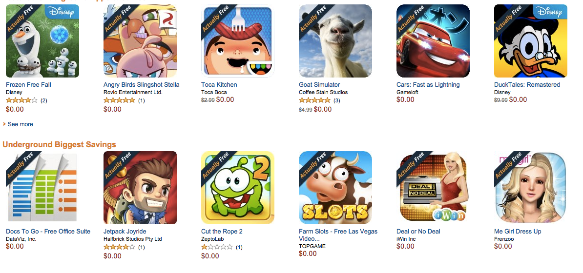 Amazon Underground makes hundreds of F2P Android games actually free ...