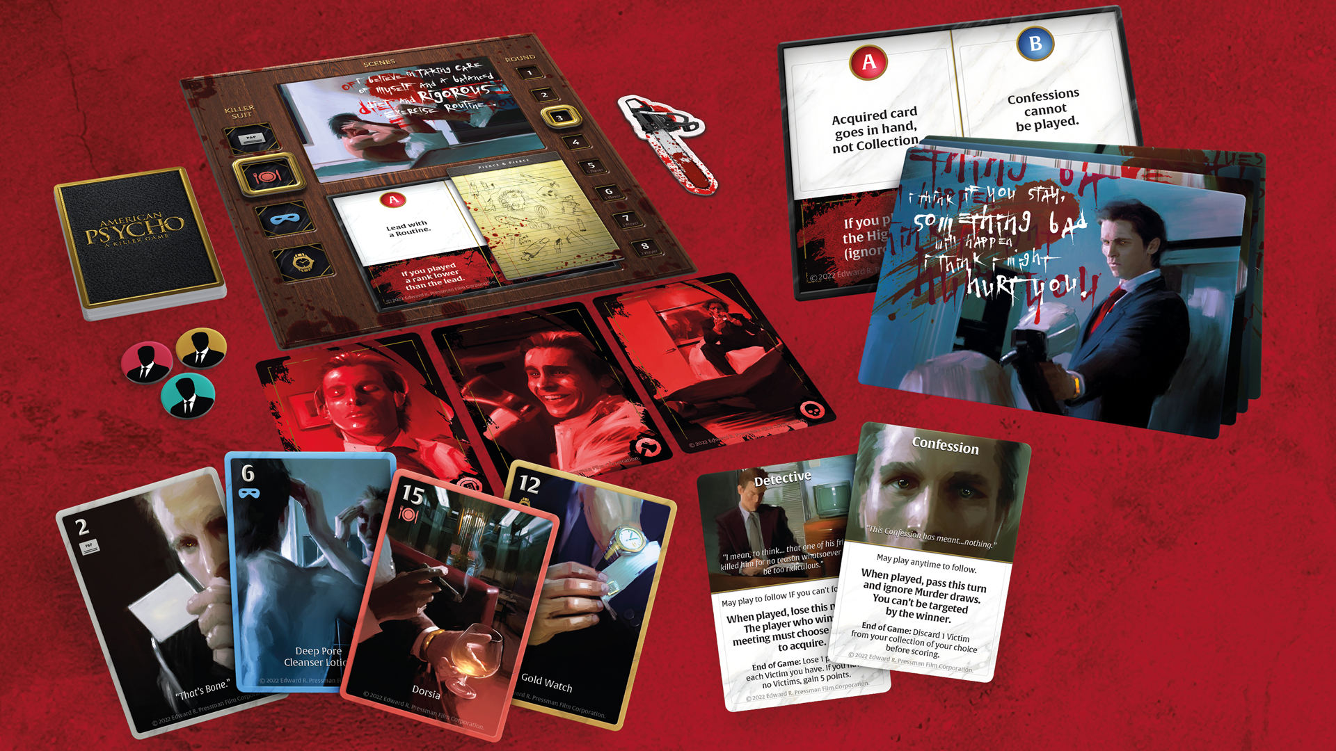 Play as murderous investment bankers in the American Psycho board game |  Dicebreaker