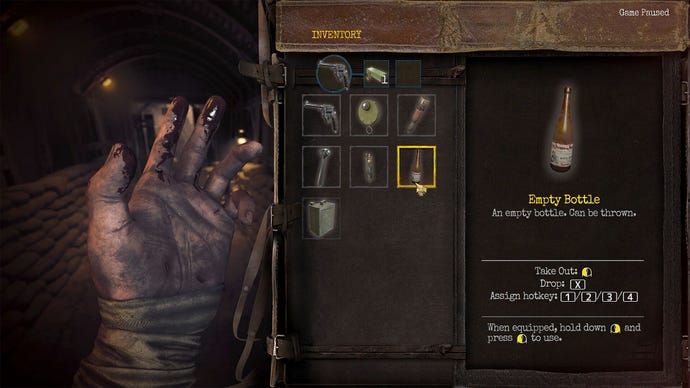 Looking at the (small) inventory in Amnesia: The Bunker
