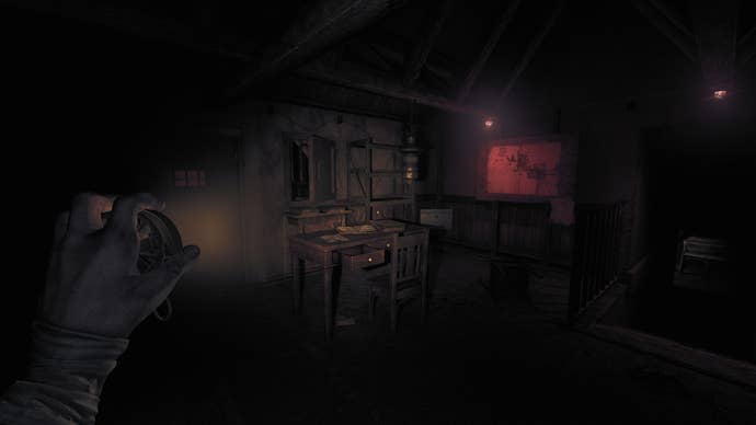 Coming to a darkened map room you can use as a centre of operations in Amnesia: The Bunker