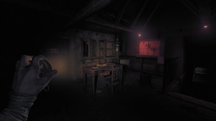 Coming to a darkened map room you can use as a centre of operations in Amnesia: The Bunker