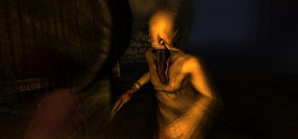 A monstrous creature in Amnesia: The Dark Descent.