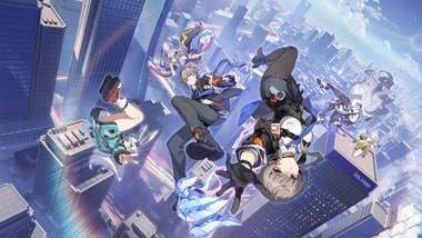 Various anime characters hanging successful the aerial supra a modern metropolis successful cardinal creation for Ananta.