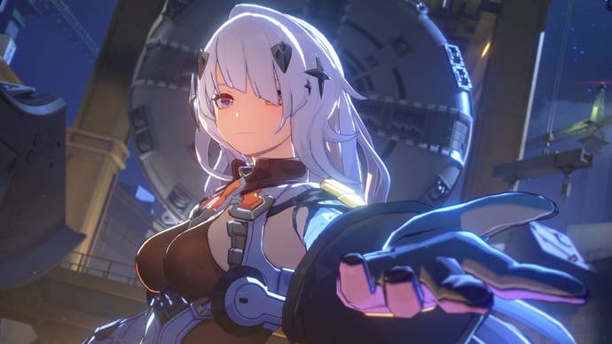 Ananta girl character pointing at camera