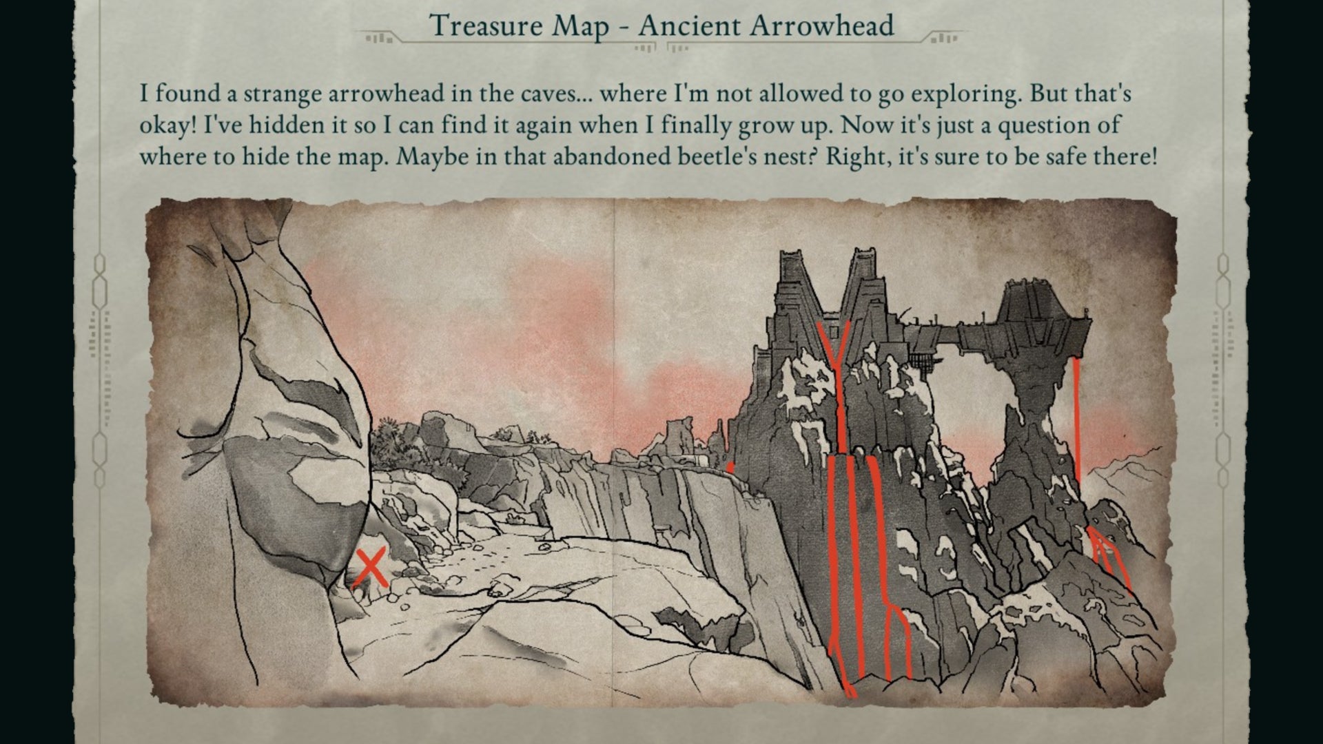 The Teasure Map for the Ancient Arrowhead in Avowed. - 31