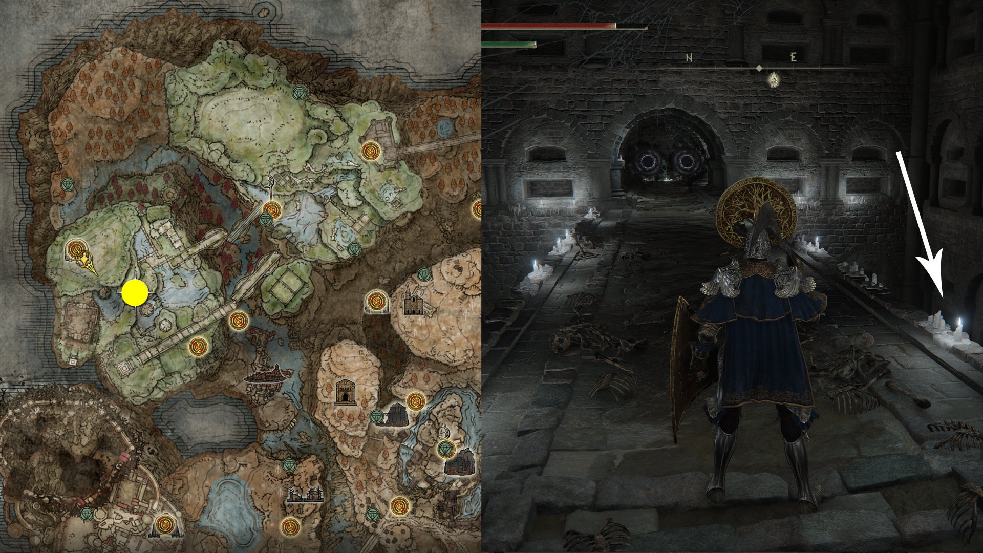 The location of Ancient Dragon Knight’s Cookbook [2] in Elden Ring.
