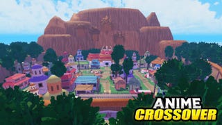 A colorful world players can explore in the Roblox game Anime Crossover Defense.