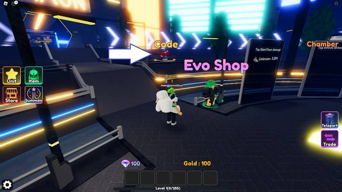 A screenshot from Anime Fantasy in Roblox showing the game's codes area.