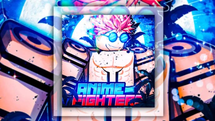 Artwork for the Roblox game Anime Fighters Simulator, showing a Robloxified anime-style character.