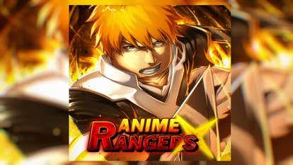 Artwork for the Roblox game Anime Rangers X, showing an anime-inspired Roblox character.