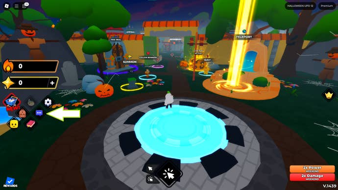 A screenshot of Anime Strike Simulator in Roblox showing the game’s codes button.