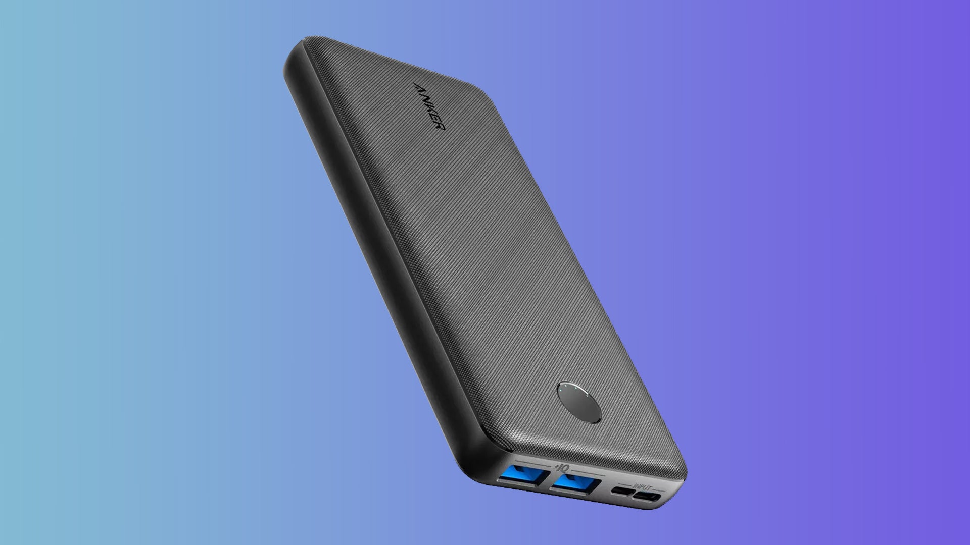 Anker Powercore power bank on a gradient background