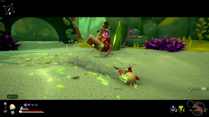 Fighting a demonic crab wielding a mallet in Another Crab's Treasure.