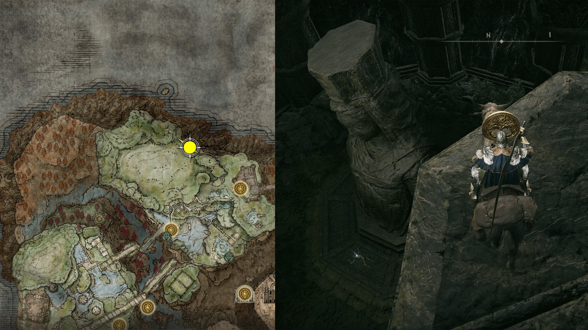 The location of Antiquity Scholar’s Cookbook [2] in Elden Ring.