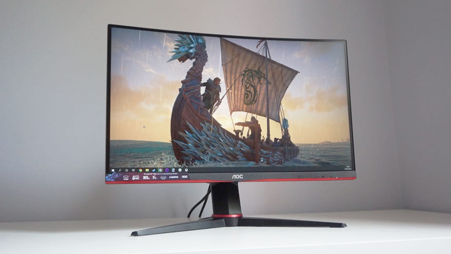 A photo of the AOC C24G2U gaming monitor
