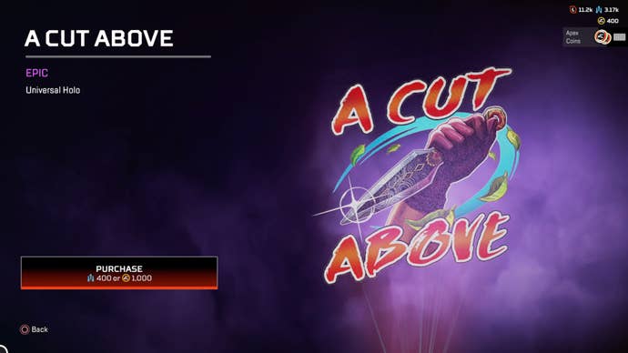 Apex Legends, A Cut Above universal holo