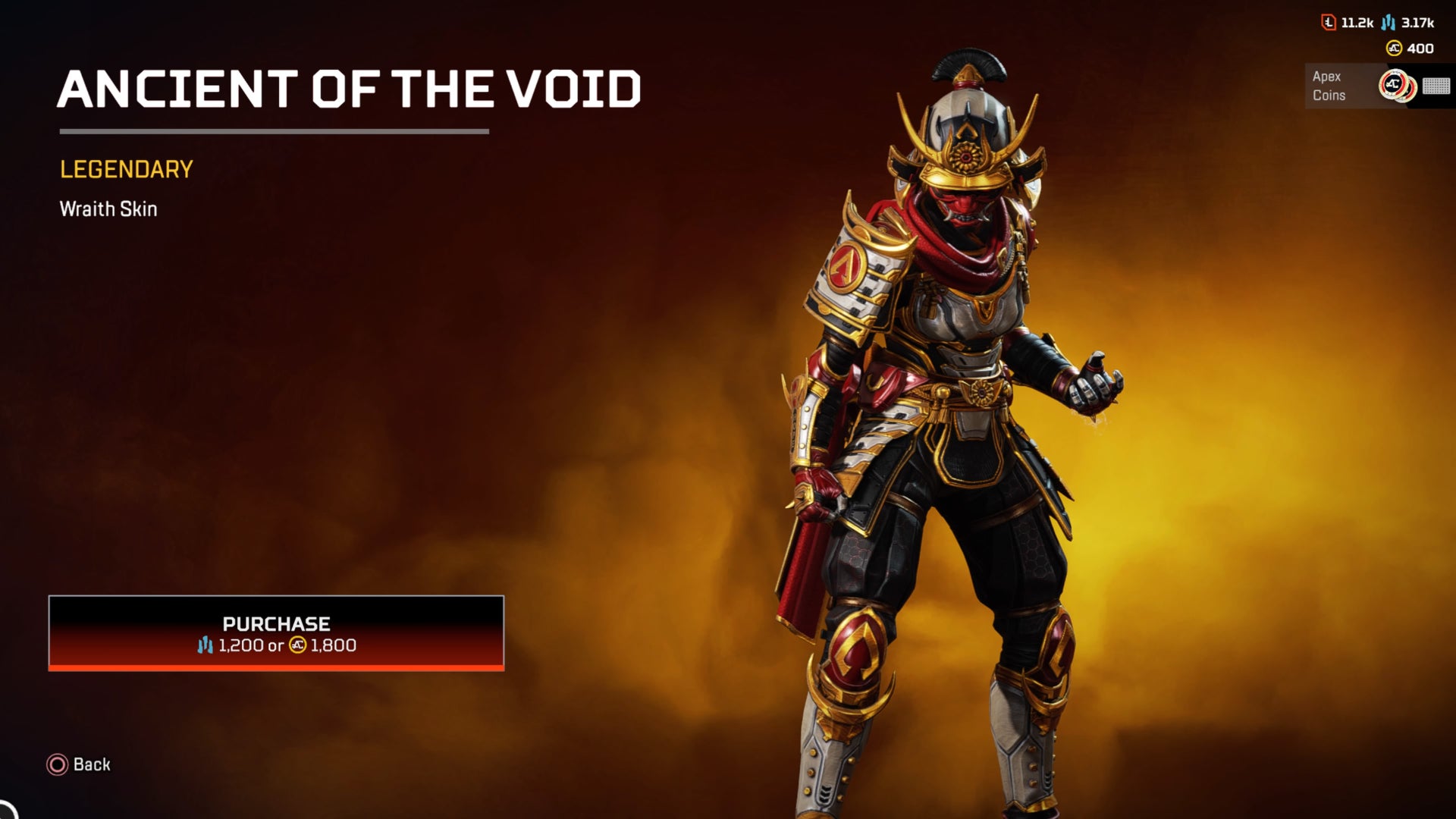 Apex Legends, Ancient of the Void skin for Wraith.