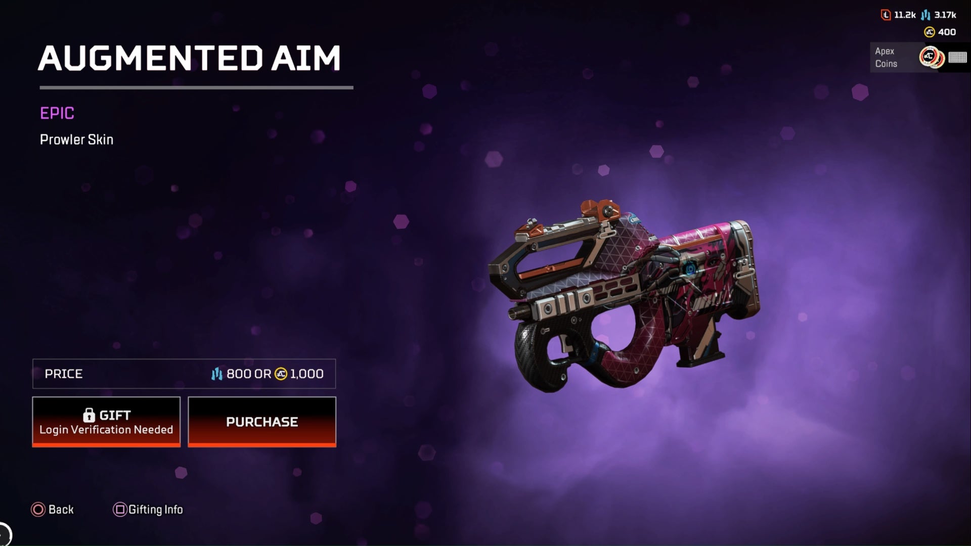 apex legends augmented aim epic prowler skin